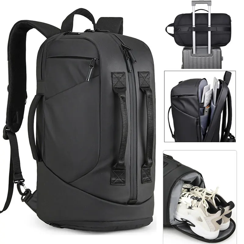 حقيبة ظهر للياقة البدنية والسفر من القماش الخشن بسعة كبيرة للأعمال الخارجية والتنقل والتخييم والمشي لمسافات طويلة مع جيب للأحذية وحزمة رحلة الأمتعة #2