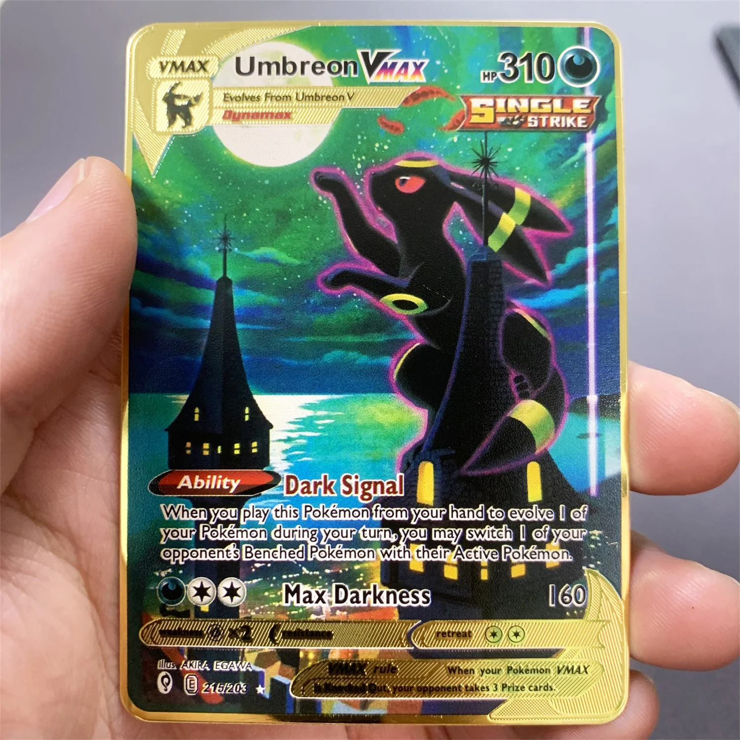 10000 Point Pikachu Vmax Pokemon Metal Cards English DIY Arceus Charizard Golden Card Limited Edition Kids Gift Collection Cards