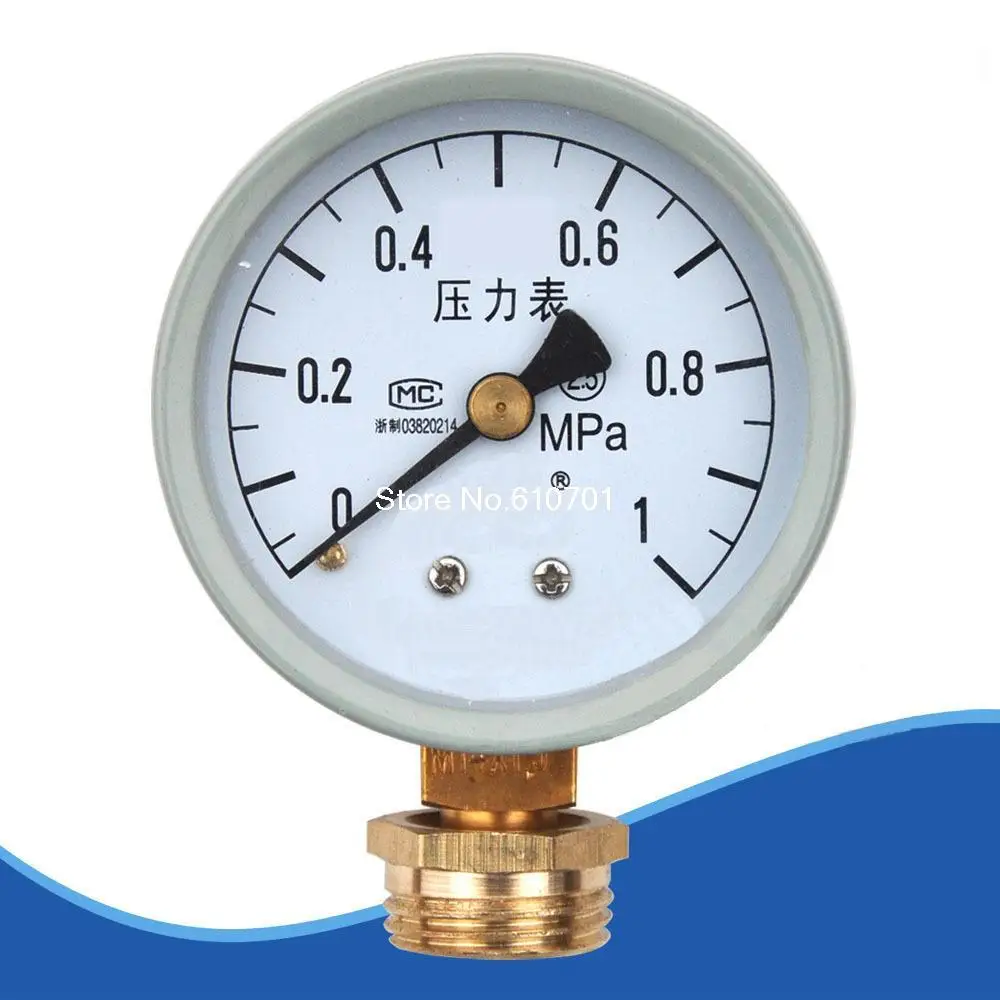 Y-60 Water Oil Hydraulic Air Pressure Gauge -0.1~0Mpa or 0-0.1/0.16/0.25/0.6/1/4/10/25/40/60Mpa M14*1.5 with 1/2