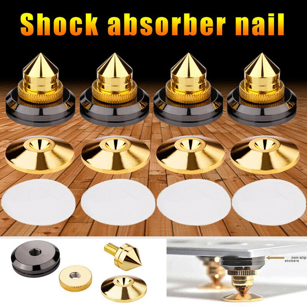 4 Sätze goldene Lautsprechers pikes Subwoofer CD Audio verstärker Plattenspieler Isolation ständer Füße Lautsprecher Box Nägel Kegel