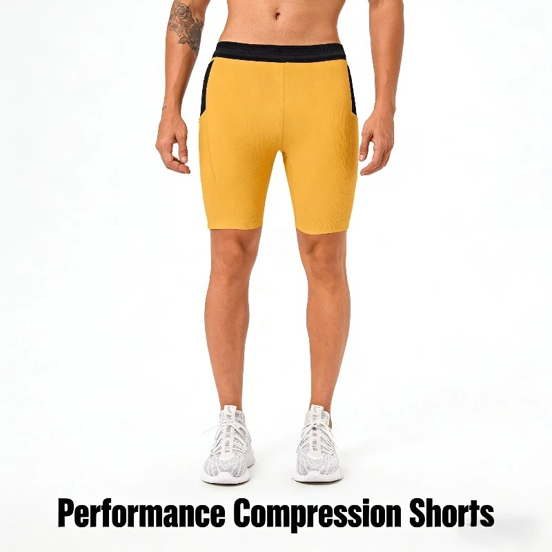 

High-elasticity Off-road Running Sports Quarter-length Shorts with Built-in Compression Quick-dry Lining