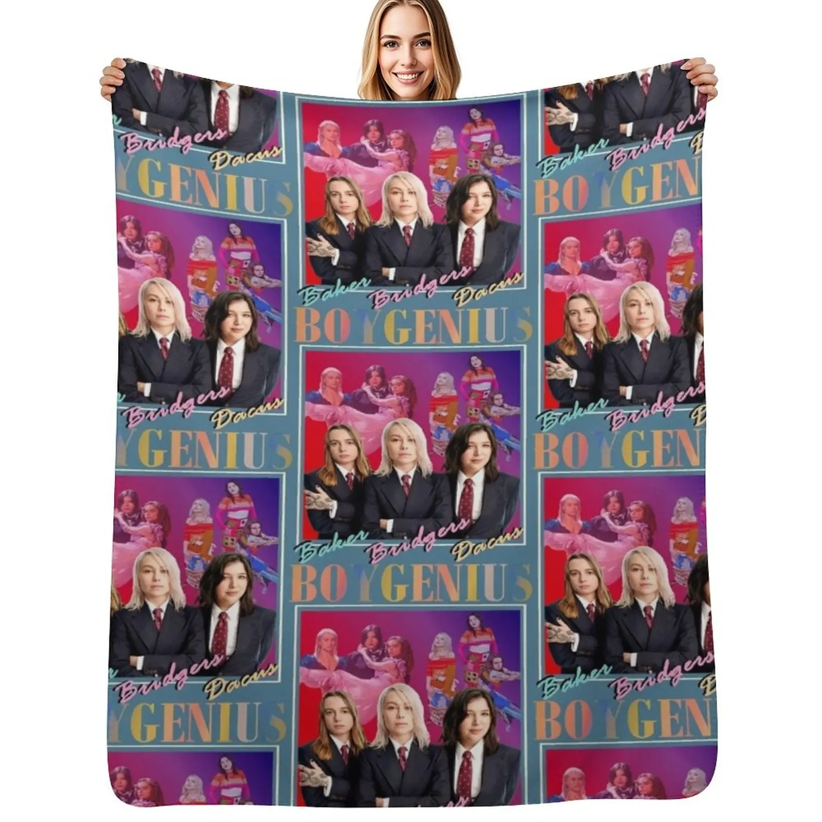 

BOYGENIUS 90s Design Merch The Record Band Label Throw Blanket halloween Softest Fashion Sofas warm for winter Blankets