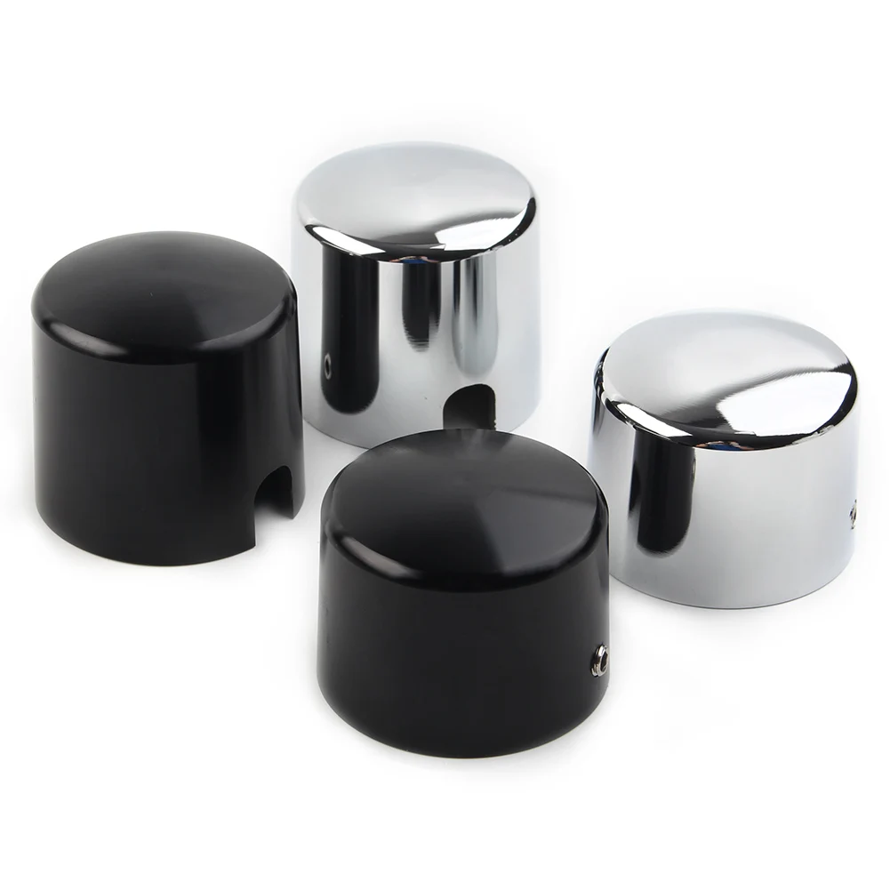 Gloss Black/Chrome Motorbike Alloy Axle Cap Nut Cover For Harley Softail Fat Boy FXSTD 2000 2001 2002 2003 2004 2005 2006 2007