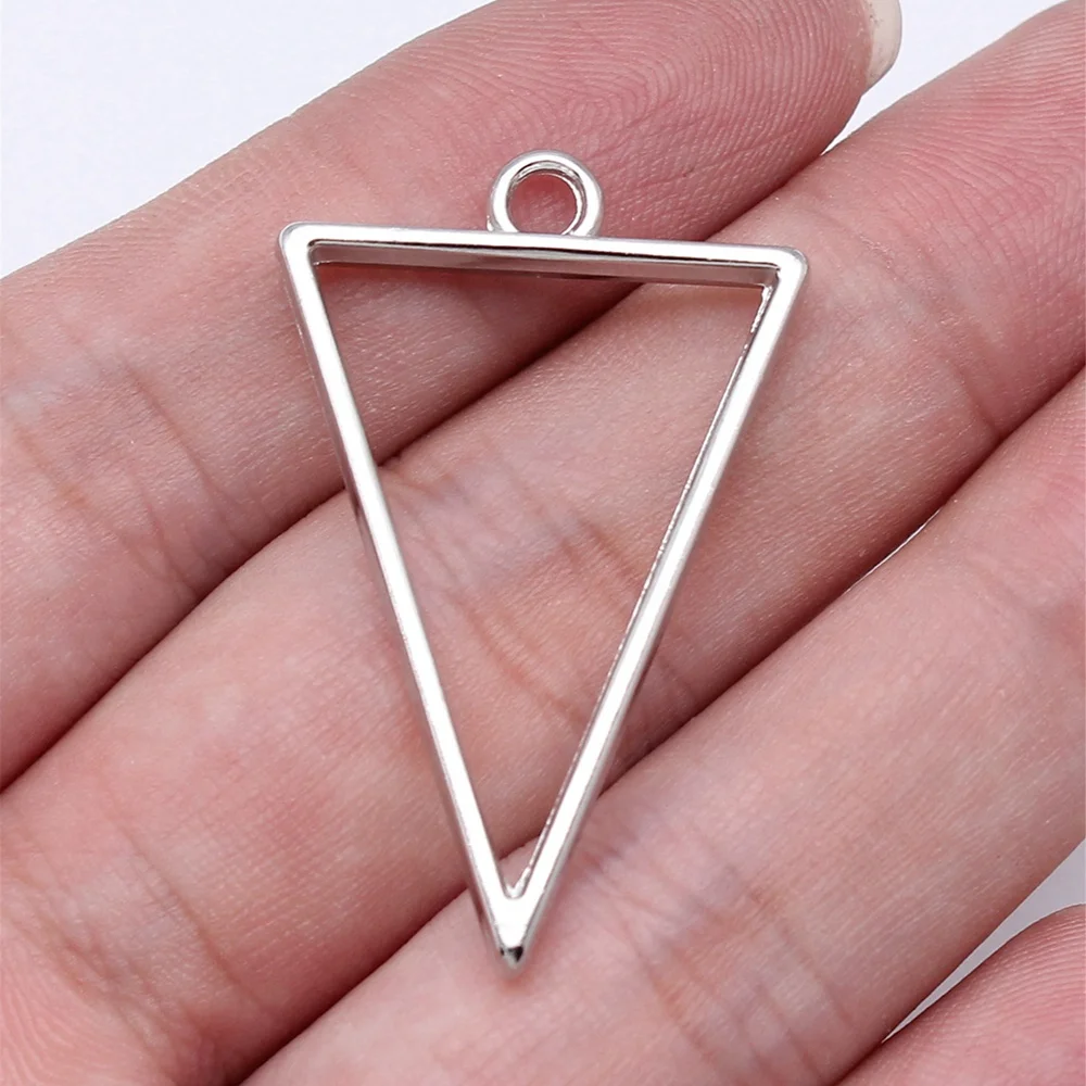 Jewellery Making Supplies Hollow Geometric Glue Frame Series Inverted Triangle Frame Crafts Components 10pcs