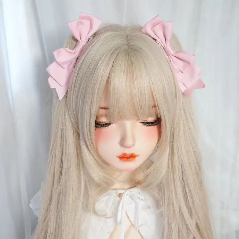 Kawaii Handmade Bow Hairclip Anime Lolita Hairpin Cosplay Headdress JK Uniform Hair Accessory Xmas Gifts 3