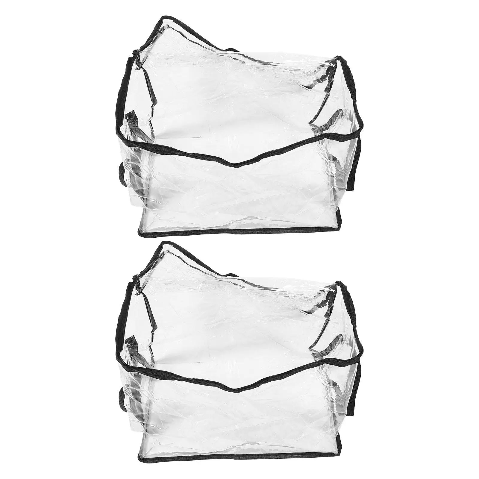 

2Pcs Clear Document Organizer Transparent PVC Storage Box with Lifting Handle for Books School Supplies Home Office Organization