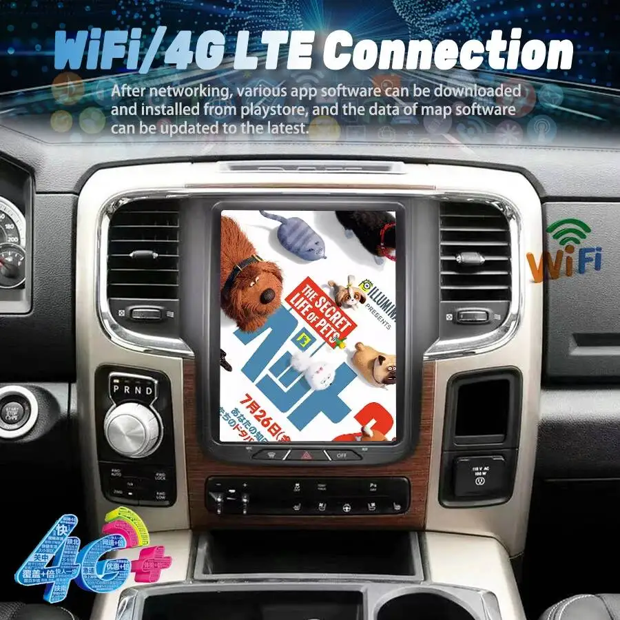 10.4inch Car Android Screen For Dodge RAM 1500 2013-2017 Radio Multimedia Stereo Video Player GPS Navi Head Unit Carplay 4G WIFI