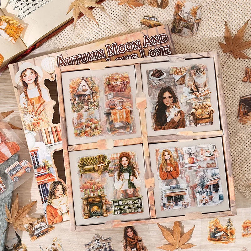 

100Pcs Goddess Daily Life Theme Sticker Pack, Fashion Makeup/Coffee/Reading Pattern, for Journal Scrapbooking DIY Album