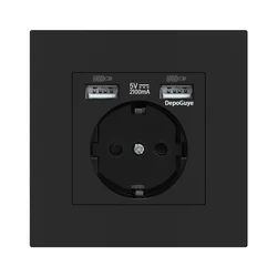 DepoGuye Eu Usb Wall Socket 2.1A, Household Dedroom Socket Adapter, AC 110V-250V 16A Wall outlet,Korea socket with Usb Built-in