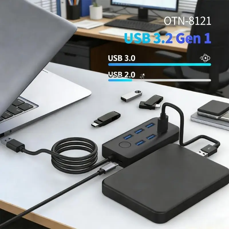 USB3.0 Extension Dock USB Splitter Featuring Instantly Screen Lock And Multiple Device Support USB/Rj45 Connection