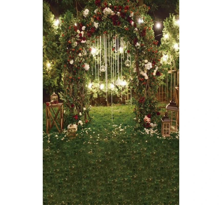 Spring Wedding Scenes Photography Backdrop Flowers Bride Shower Baby Birthday Party Marriage Ceremony Photo Background Decor