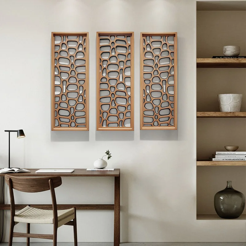 Moroccan style homestay wall decoration painting zen solid wood carving entrance wall hanging