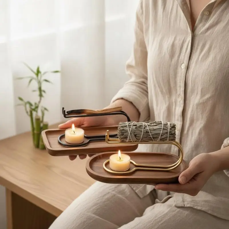 Housewarming Spiritual Gift Heat Resistant Burner Tray Multi Purpose Ash Catching Smudge Holder for Home Altar