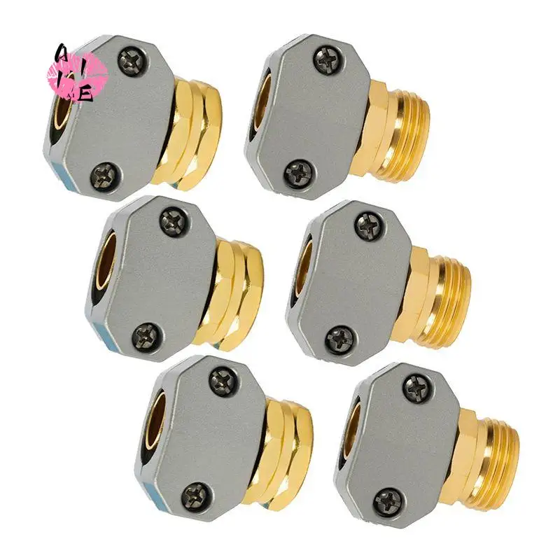 A11E-Garden Hose Repair Kit, 3 Sets Aluminum Alloy Garden Hose End Mender Kit,Fit 5/8In And 3/4In Garden Hose Connector