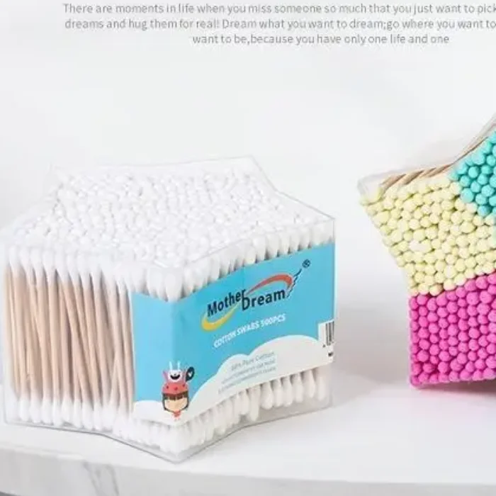 

500 шт./кор., цветные двуглавые ватные тампоны, чистый гигиенический тампон для снятия макияжа, уши, ватные тампоны, косметический инструмент