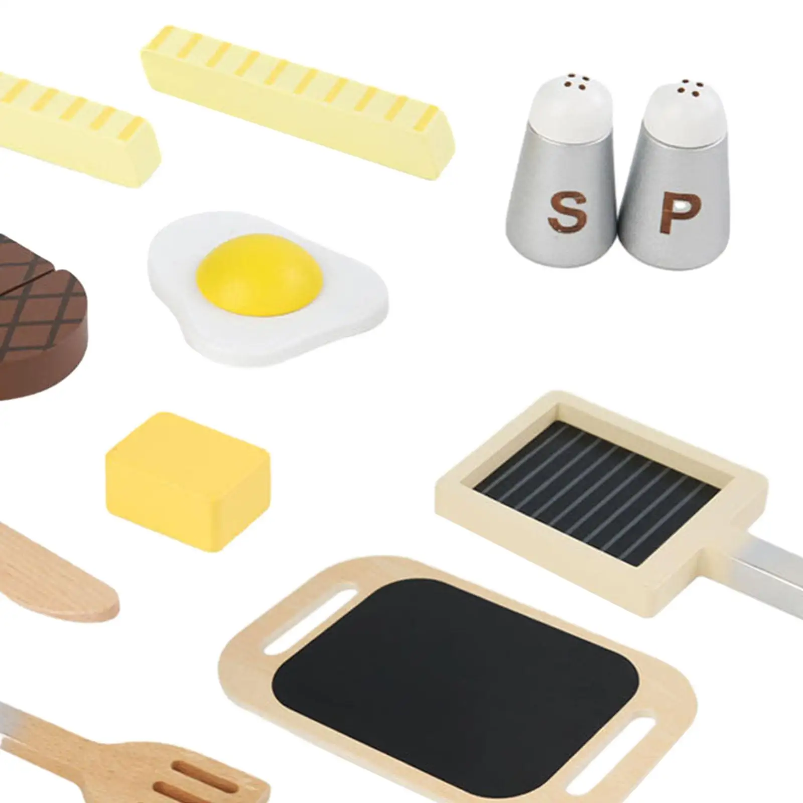 Accesorios de cocina de madera, utensilios de cocina de juguete, juego de simulación, juego de accesorios de cocina, juguetes de cocina para regalo de cumpleaños