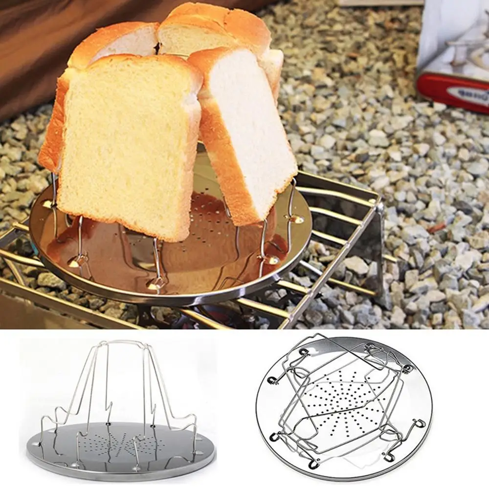 Simple Portable Stainless Steel Toast Rack Outdoor Camping Toaster Folding Portable Grill Multi-Purpose Stove Grill High Quality