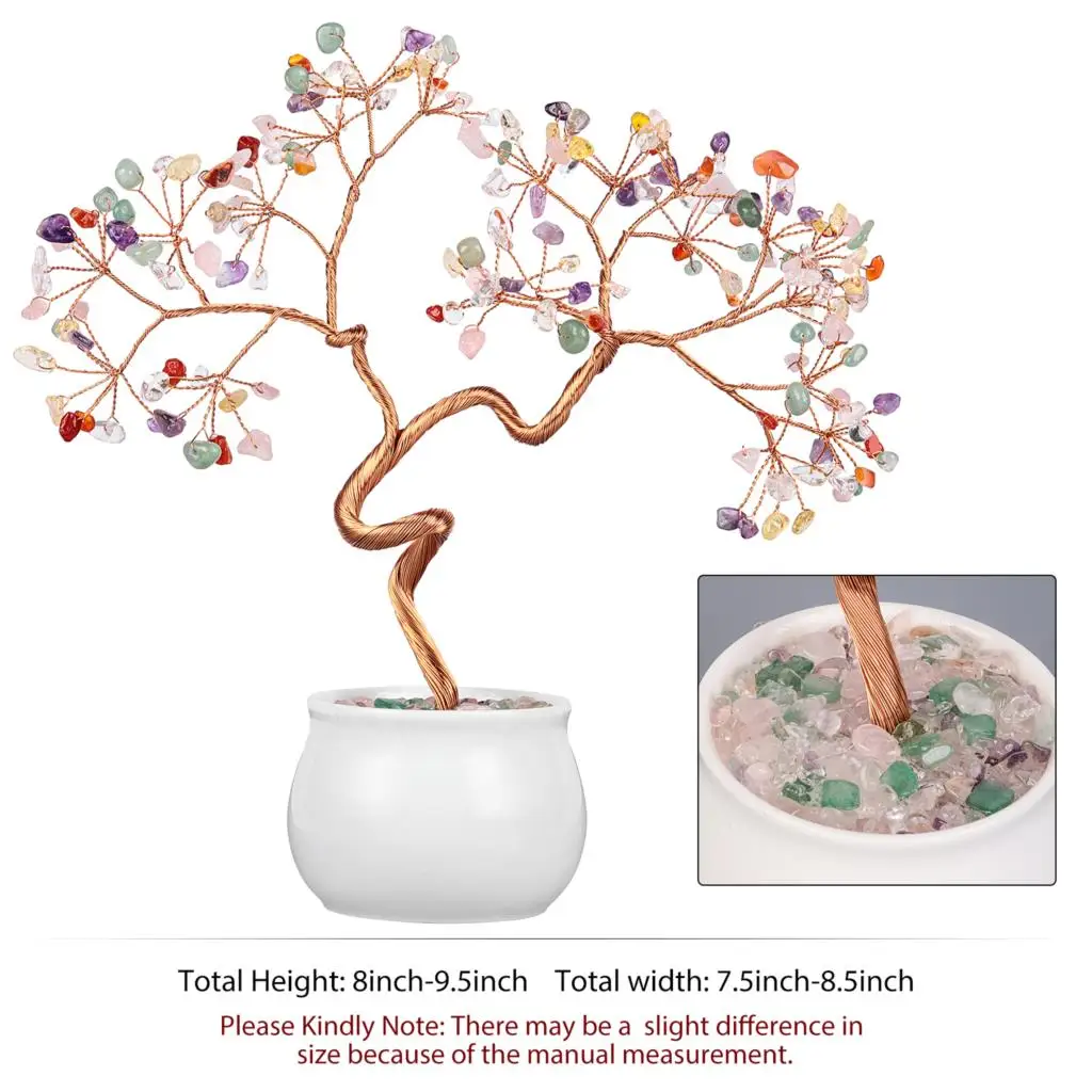 Imagem -05 - Tumbeelluwa-lucky Money Tree com Base de Cerâmica Bonsai Natural Tombado Chip Pedra Artesanato Nórdico Casa Ornamentos