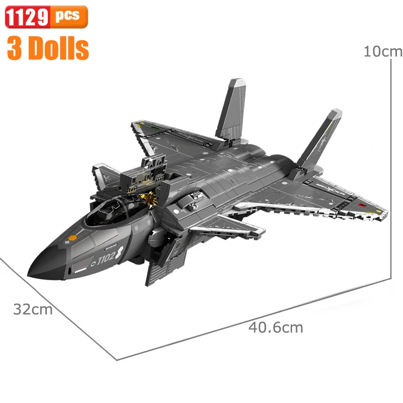 

SEMBO Military Vertical Takeoff And Landing Aircraft Building Block Battle Plane Model Bricks WW2 Weapon Toys For Kid Gift MOC