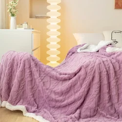 Manta de Franela de Doble Cara, Poliéster Suave y cálido 100% para Invierno, 100x150 150x200 200x230