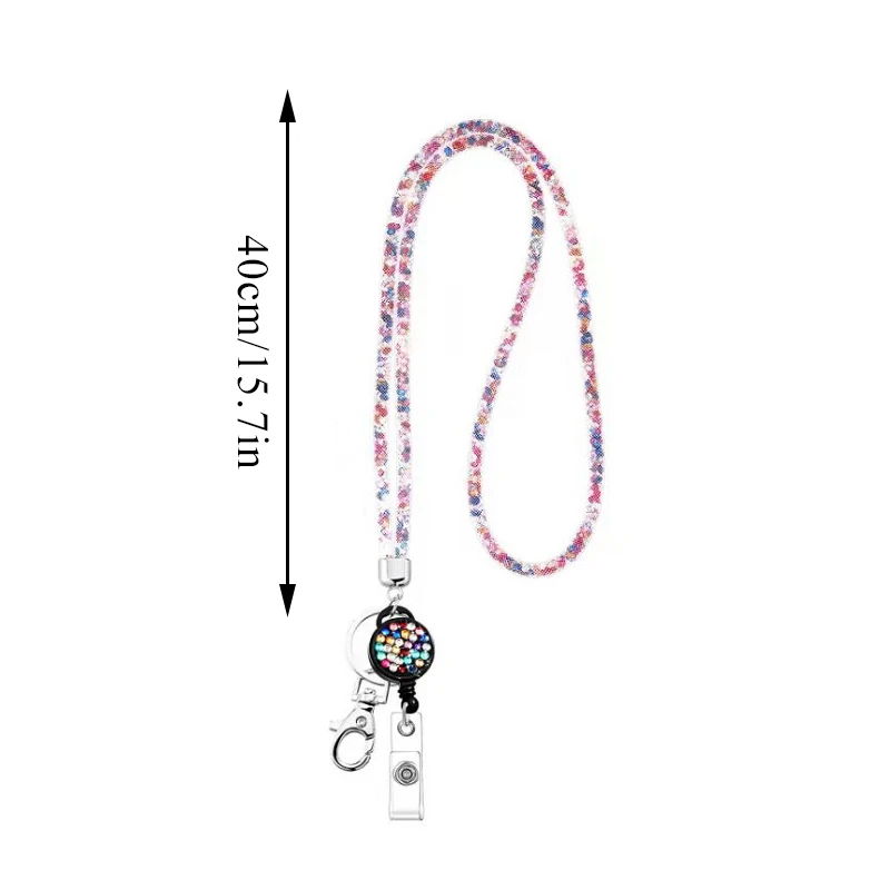 1PCS Retractable Hanging Rope Badges Holder Anti-lost ID Card Holder Lanyard Fashion Keys Card Sleeve Cell Phone Necklace Strap