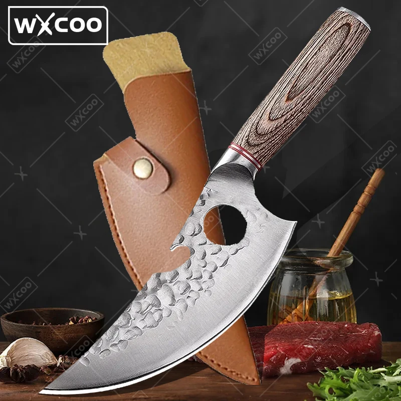 WXCOO Coltello per disossare forgiato a martello Coltelli da chef giapponesi professionali Coltello da cucina multifunzionale Coltello per sbucciare frutta affilato
