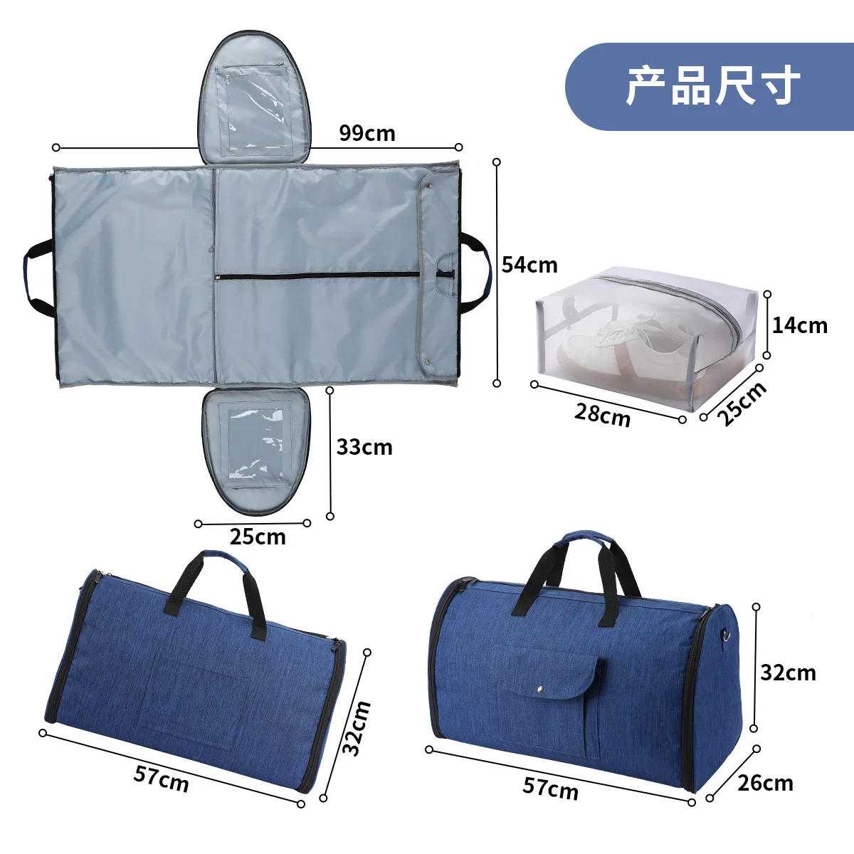 New Suit Luggage Bag Travel Handheld Folding Clothing Luggage Bag Outdoor Fitness garment duffle Short Travel Storage Bag