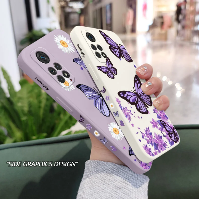 Purple Butterflies Phone Case For Xiaomi Redmi Note 14 13 12 12S 11 11S 10 10A 10T 10S 9T 9 8 7 Pro Plus 10C 9T 4G 5G Cover