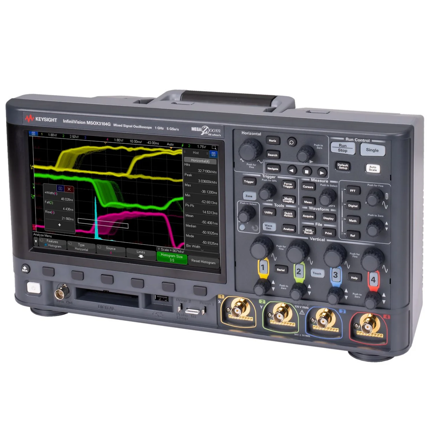 Keysight DSOX3032G oscilloscope:350 MHz,2 channels,4 Mpts memory,1,000,000 waveforms/sec update rate, zone touch trigger-1Pcs