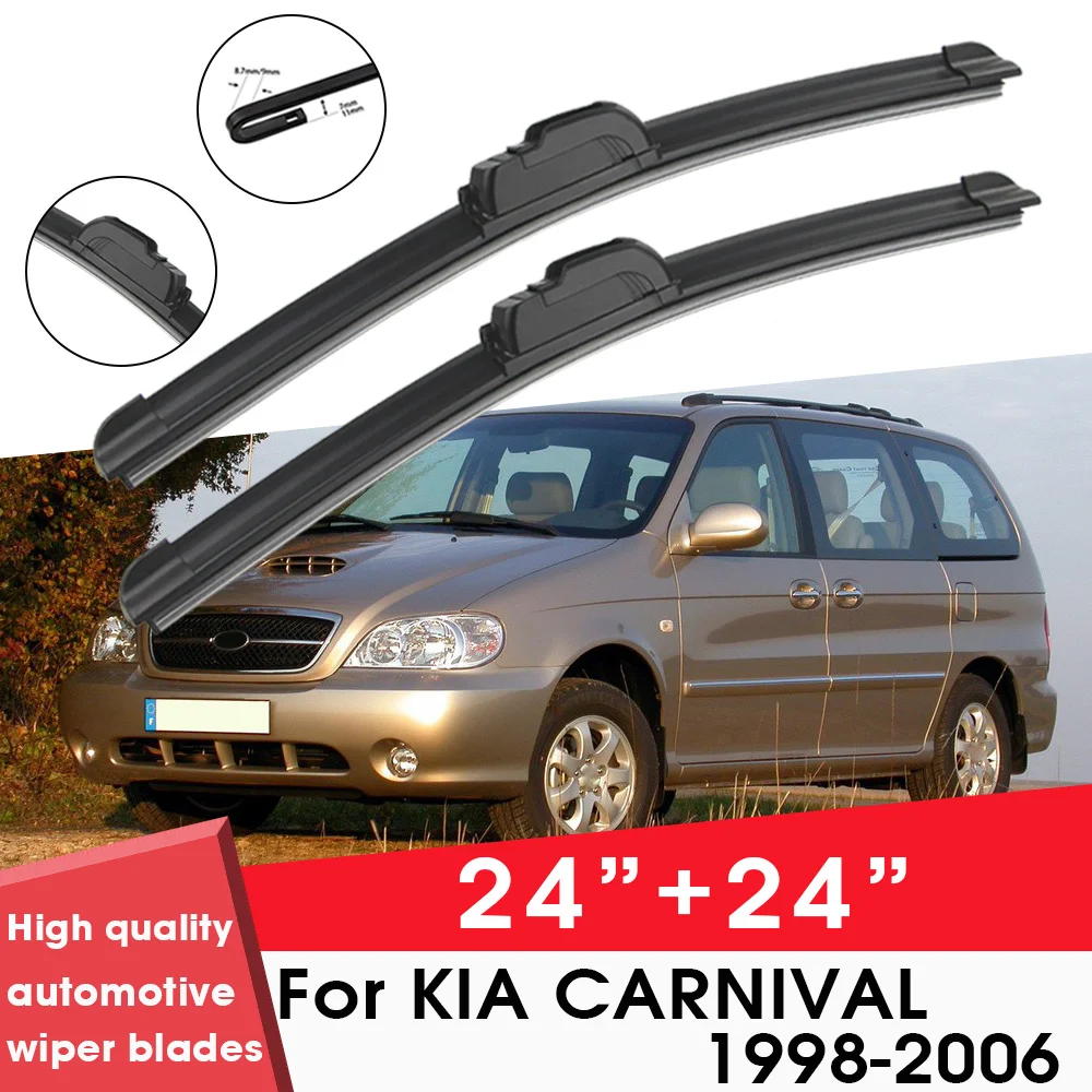 

BEMOST Car Wiper Blades Front Window Windshield Rubber Refill Wiper For KIA CARNIVAL 1998-2006 24"+24" Car Accessories