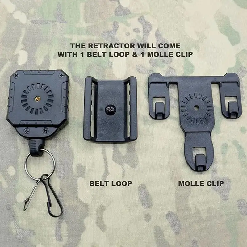 Telescopic Belt Keychain para homens, Chaveiro multifuncional, Mosquetão, Outdoor Survival Gear, Camping e Caminhada Clip