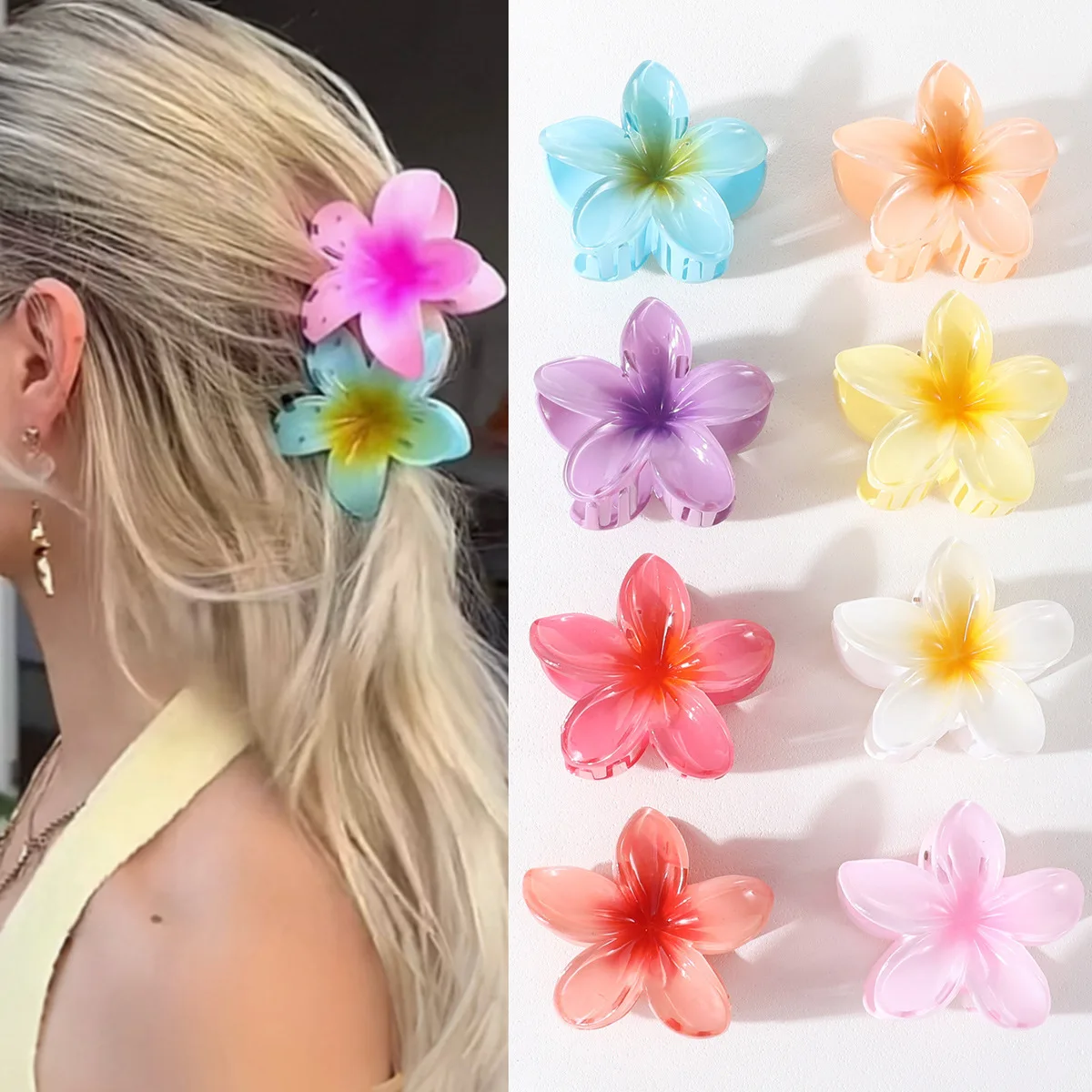 

NewFlower Shape Hair Claw Clips for Women Girls Barrette Crab Claw Clip Ponytail Hairpins Bath Beach Headwear Hair Accessories