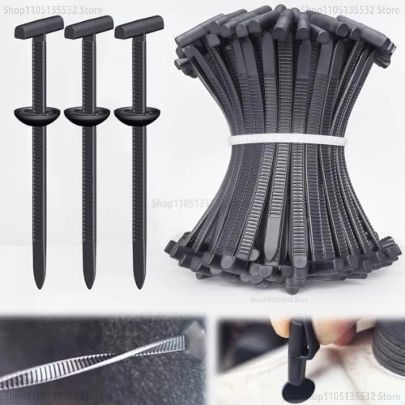 Boucle universelle d'attache de câble en Nylon, attaches à fermeture éclair robustes avec Clips, support de cerclage de fil de bouton, organisateur de fixations automobiles