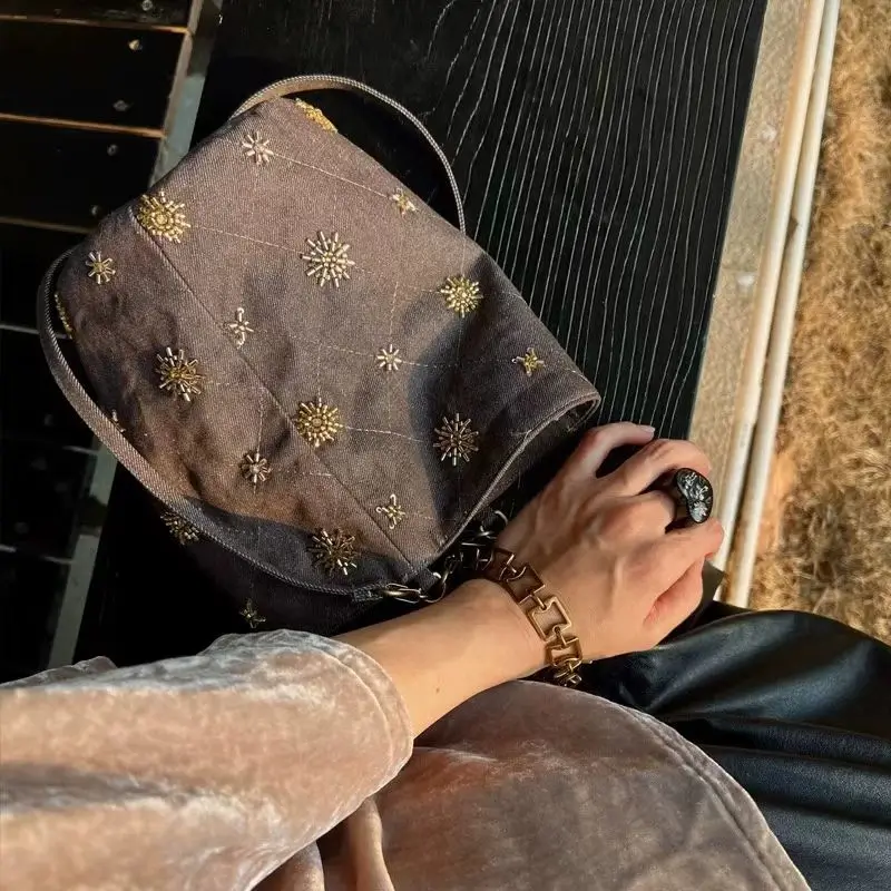 Bucket Bag Crossbody Bag for Women Shoulder Bags Retro Denim Fashionable Purse and Handbags Versatile Designer Bag Сумка Жіноча