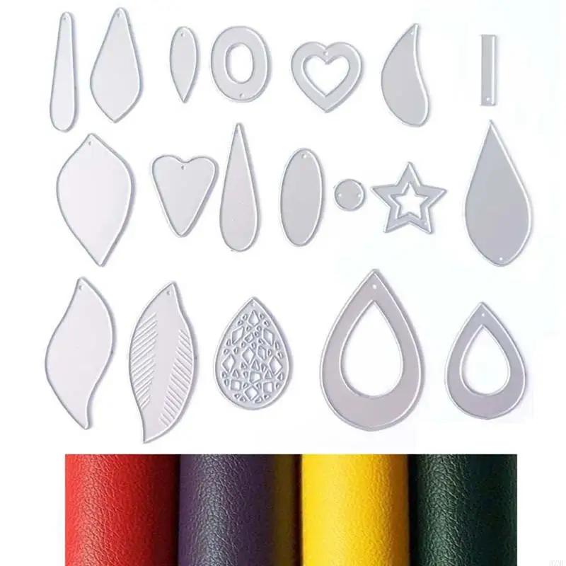 MXMF 19Pcs Teardrop Leaf Earring Cutting Dies for Making Leather Earring DIY Crafts