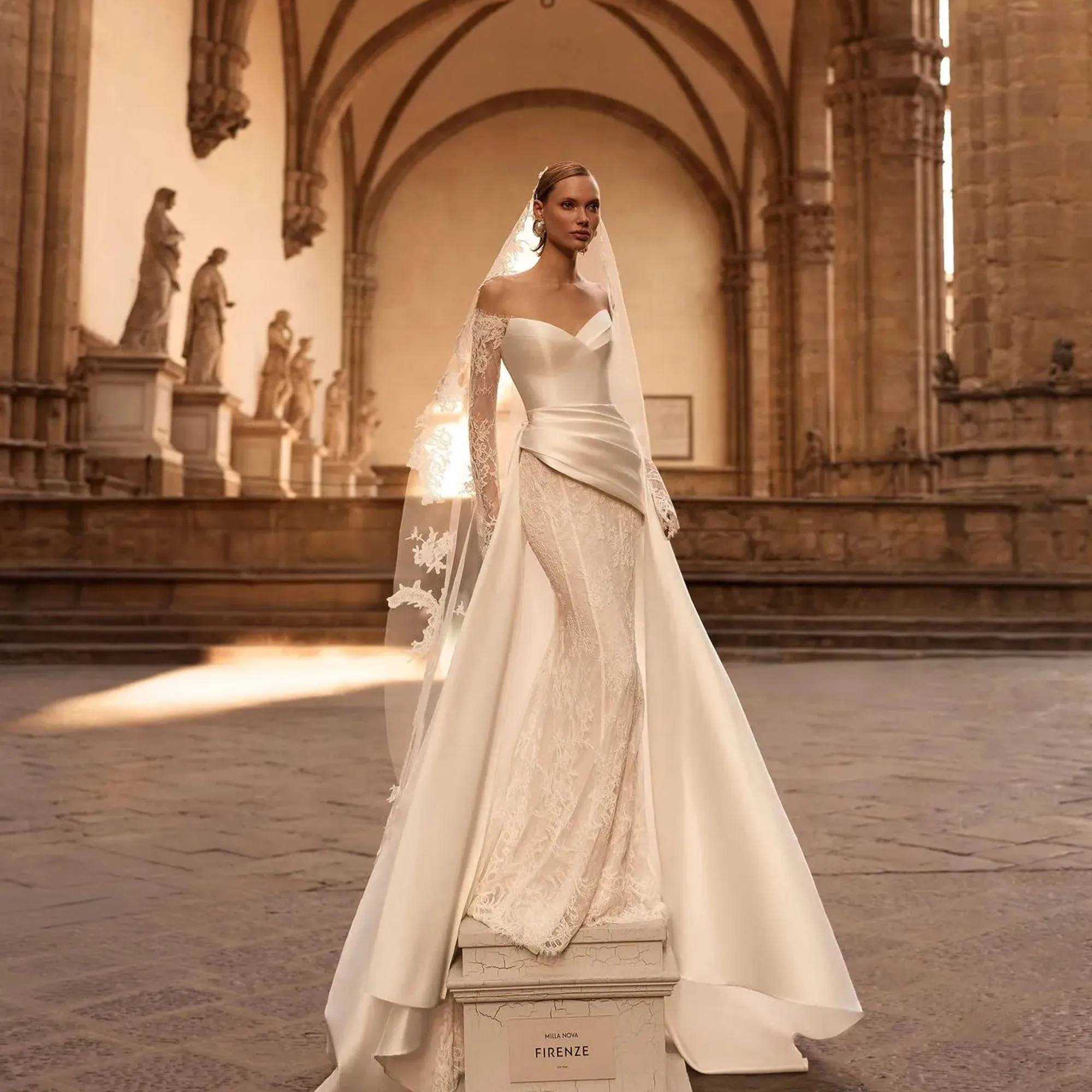 

Civil Mermaid Wedding Dresses 2026 Sleeveless Pleated Bride Gowns Sleeveless Button Back Chiffon Vestido De Novia Customized