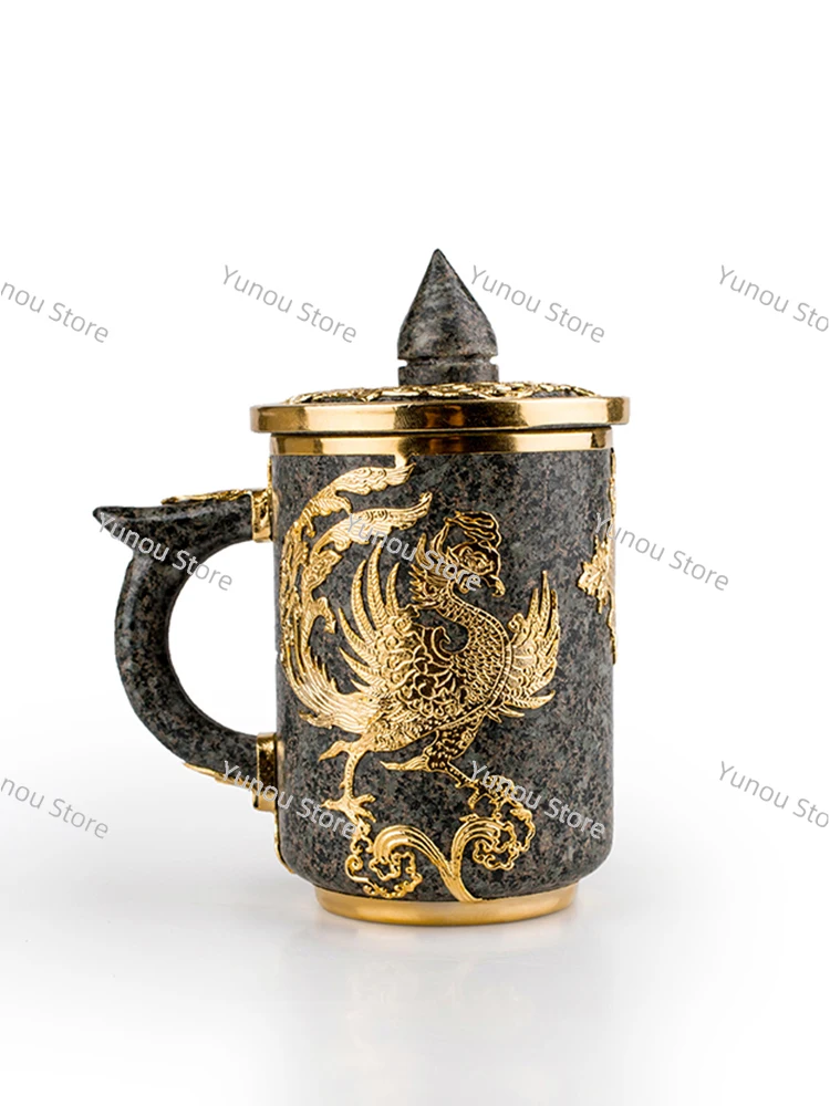 Inner Mongolia Natural Medical Stone Water Cup Set, Tea, Creative Cup, Home Mug, Male and Female Students, Valentine's Day Gift