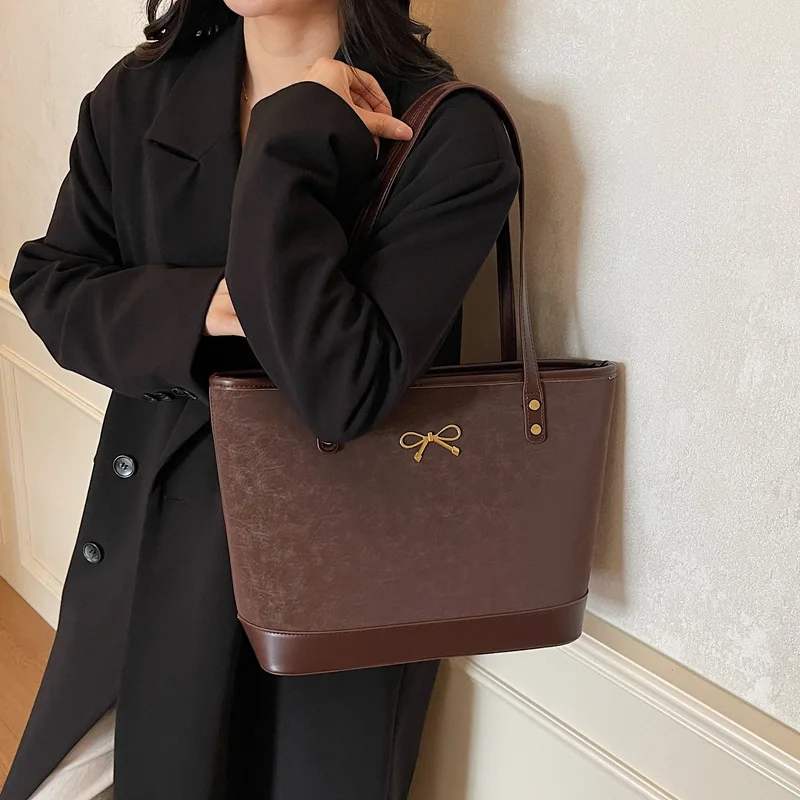 

Новая женская сумка-тоут с бантом, большая вместительная сумка на плечо, универсальная для занятий спортом Advanced Sense