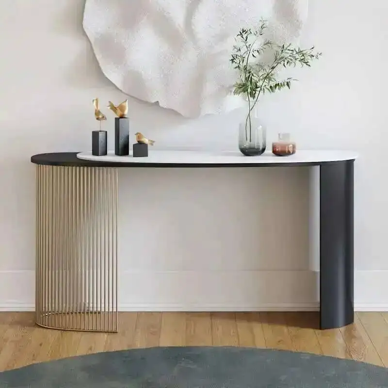 وحدة التحكم طاولات حديدية فاخرة لائحة الممر الإيطالي الديكور أثاث المنزل طاولة غرفة المعيشة الحديثة بسيطة مدخل الجدول p