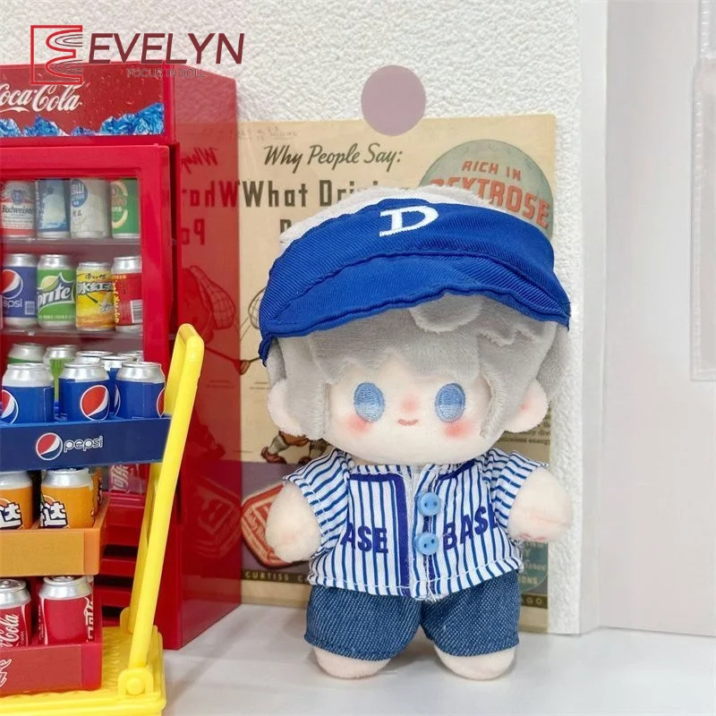 Evelyn 10CM Plüsch Puppe Kleidung Mode Tops Baseball Uniform Für Liebe und Deepspace Idol Gefüllte Puppen Spielzeug Kleidung Zubehör