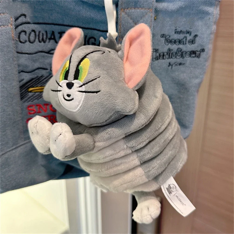 Tom y Jerry primavera llavero de juguete de peluche llaveros Kawaii Tom dibujos animados Plushie figura de acción de peluche muñeca juguetes para niños regalo