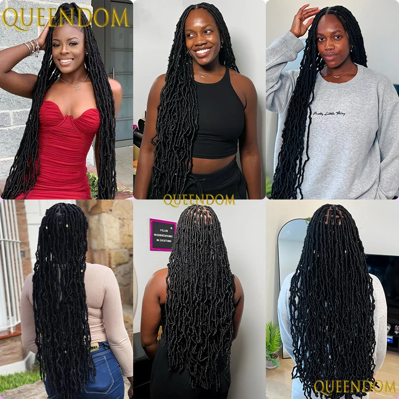 40 "طويلة الاصطناعية كامل الدانتيل فو Locs صندوق شعر مستعار الدانتيل الجبهة الباروكات للنساء Knotless صندوق الضفائر الباروكات