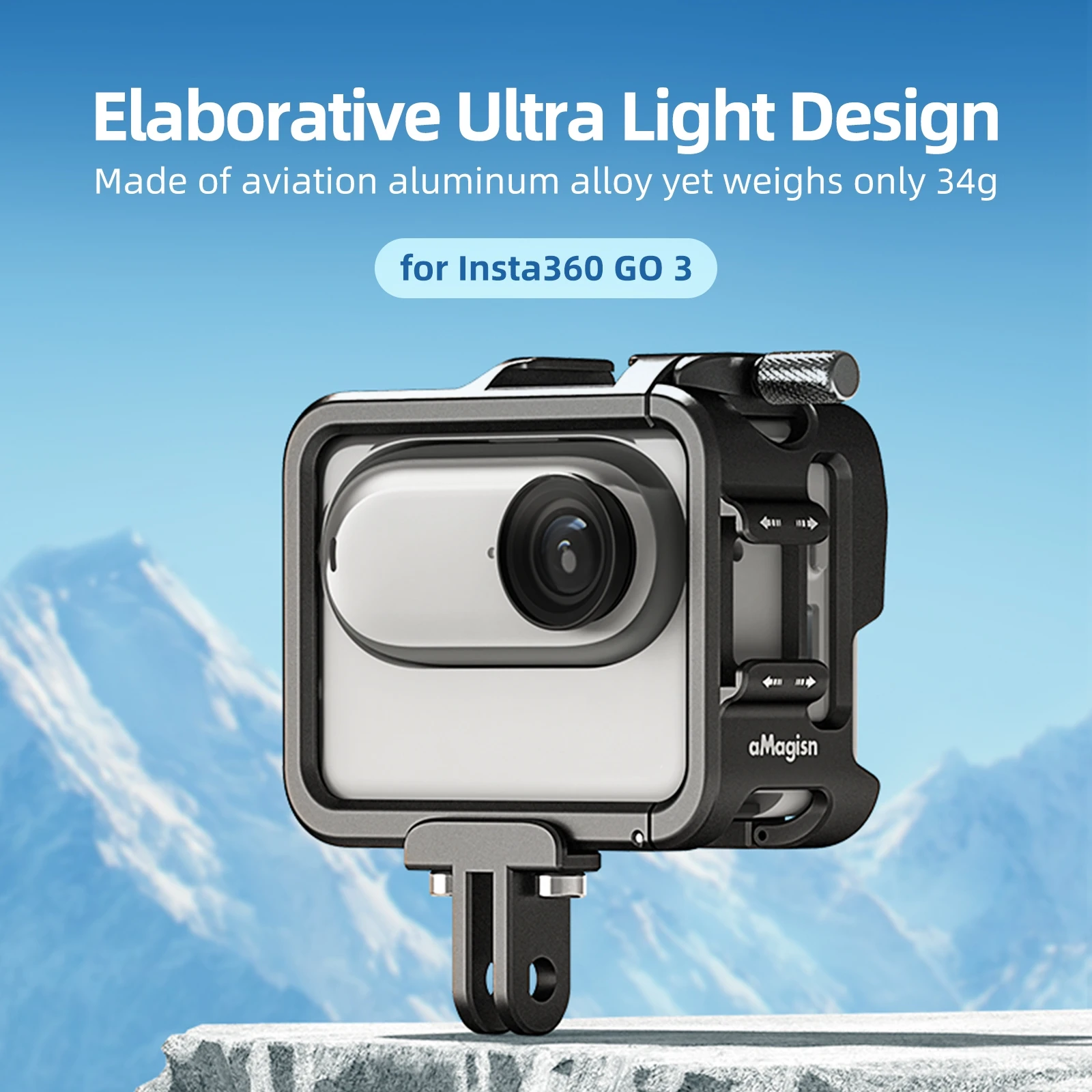 Etui ochronne na Insta360 GO 3 metalowe klatka dla królika do Insta360 360 GO 3 akcesoria ochronne