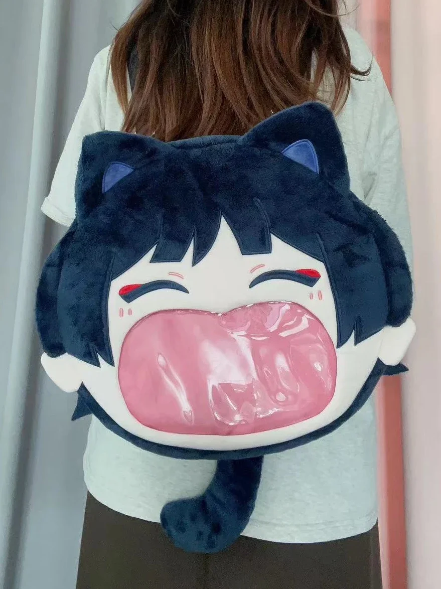 

Anime Genshin Impact Wanderer Cosplay Plush Big Mouth Pain Bag Cute Accept Crossbody Backpack Ambitus Gift