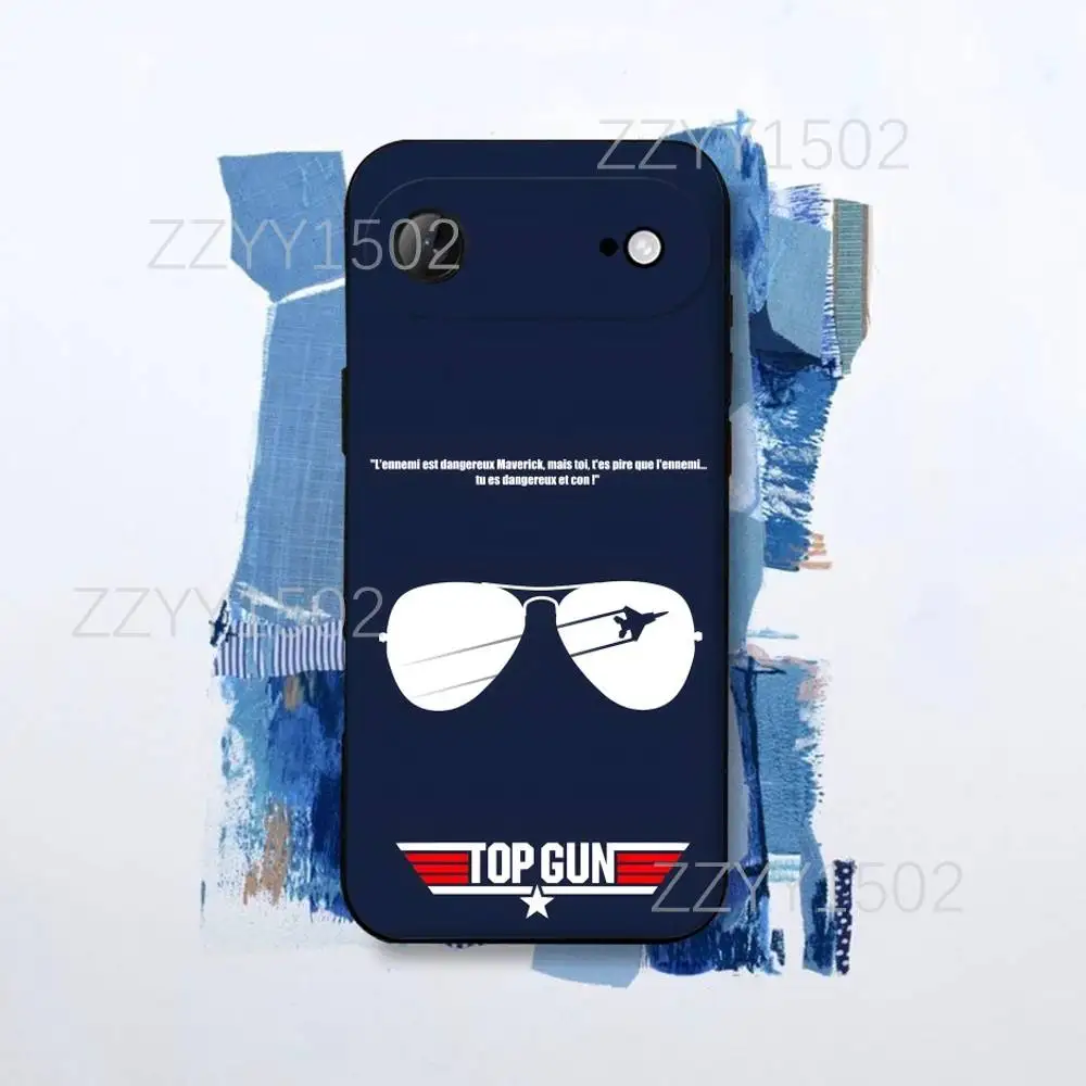 Casing Ponsel T-Top GunS M-MaverickS Untuk iPhone 17,16,15,14,13,12,Pro,Max,Plus,E,SE4,Air,Mini Hitam Funda Shell