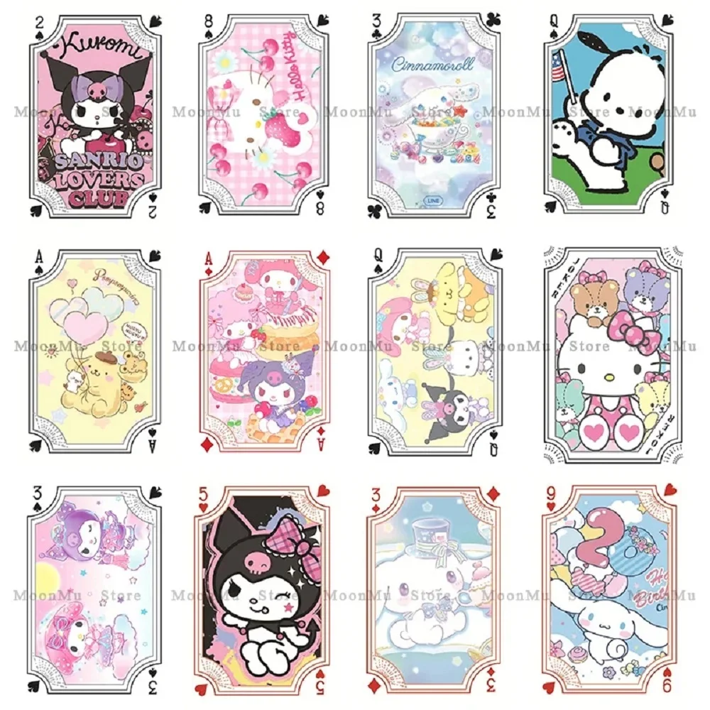 Sanrio Kuromi Playing Card Cute Cartoon Anime Cartoon Kawaii Print Playing Card Entertainment Card Toys for Boys and girls Gifts