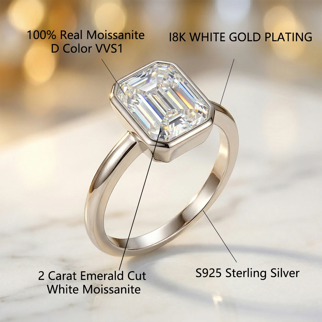 Cincin Moissanite Potongan Zam - Moissanite Engagement Ring 2 Carat D Vvs1 ulasan dan harga