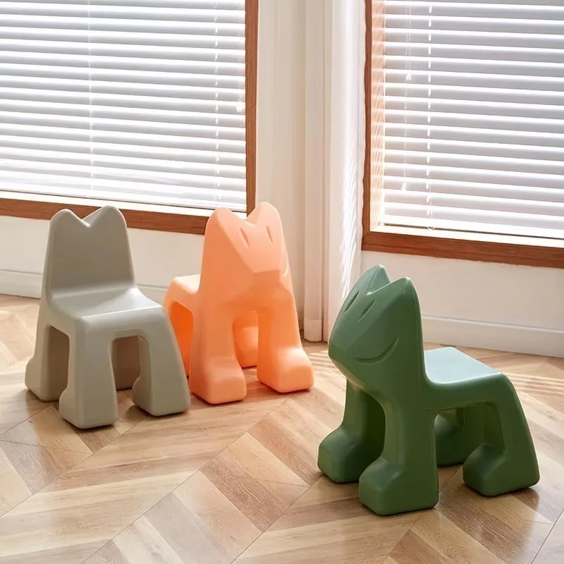 Nordic Small Stools Cartoon Animal Seat Plastic Thick Chairs Creative Low Stool Home Living Room Furniture Ottomans Bench  Pouf