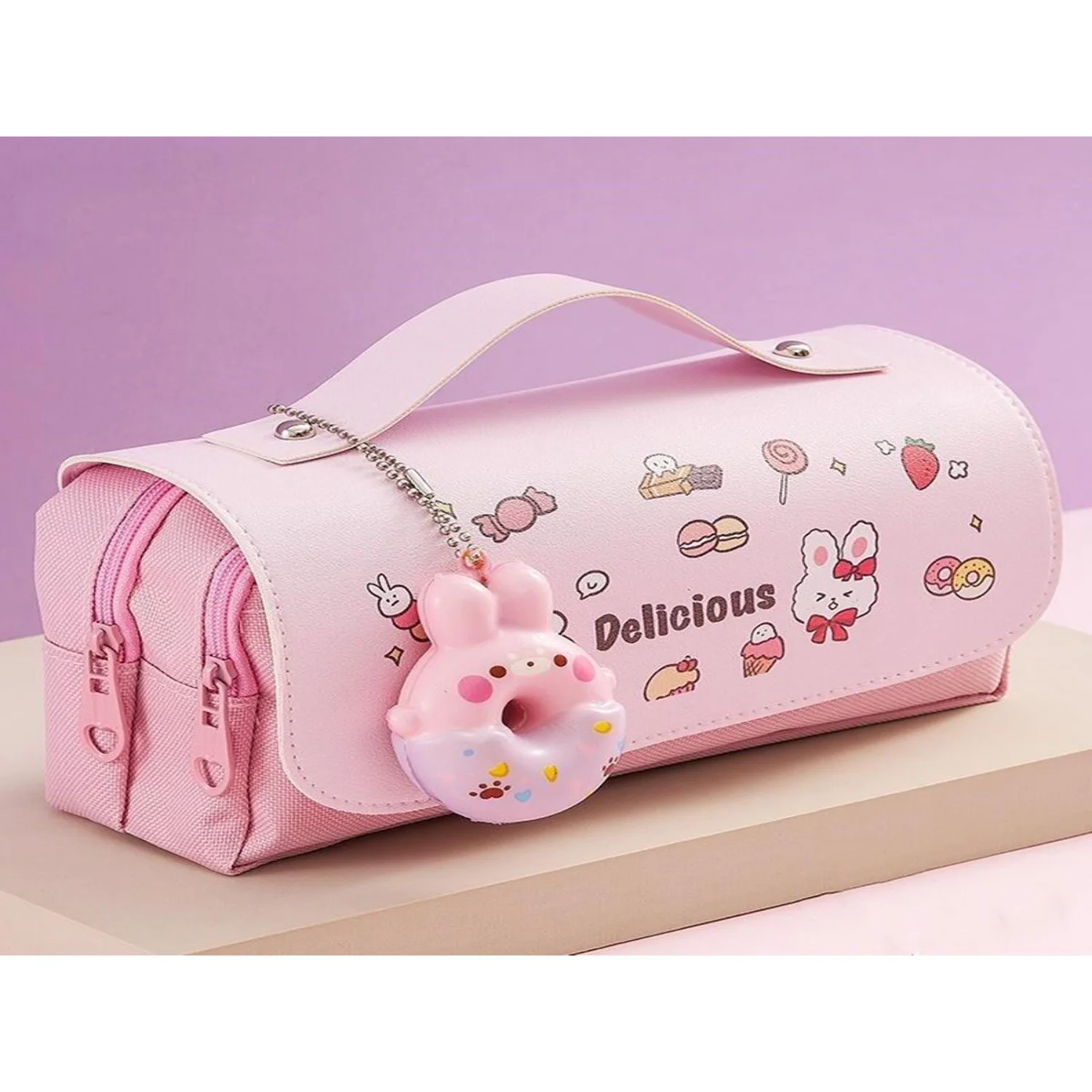 

Cute Elementary School Student Multi-functional Large Capacity Detachable Donut Design Decompression Stationery Box Pencil Case