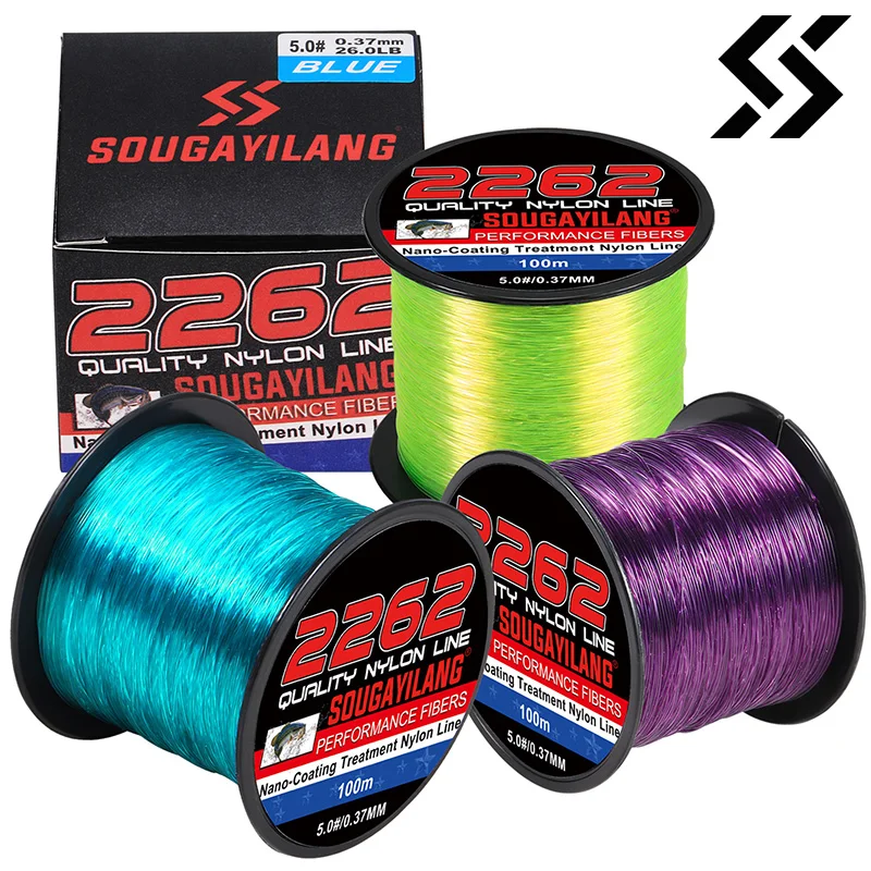 Sougayilang 100M Monofilament Line 7-26LB Super Strong Nylon Fishing Line Leader Line Sinking Line Carp Fishing Accessorie Pesca